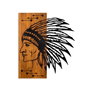 Wallity Apachi Escultura de pared de madera y metal Nogal y negro